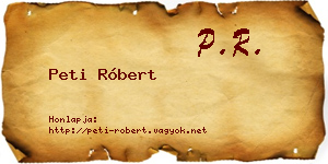 Peti Róbert névjegykártya